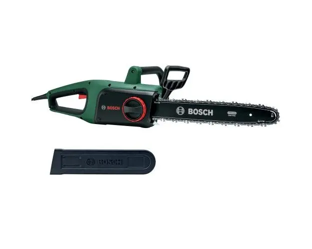 Drujba electrica (fierastrau) cu lant Bosch UniversalChain 35, putere 1800 W, lama 35 cm, viteza lant 12 m/s, lant Oregon, sistem SDS de tensionare lant, ungere automata, contine 2 lanturi