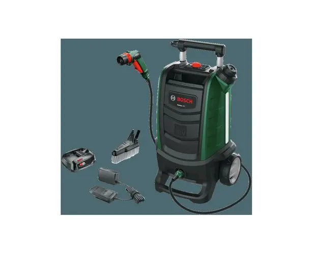 Aparat de spalat cu presiune Bosch Fontus 18V, Rezervor 15 L, 20 bari, Maner telescopic, 1x Acumulator 2.5 Ah si Incarcator
