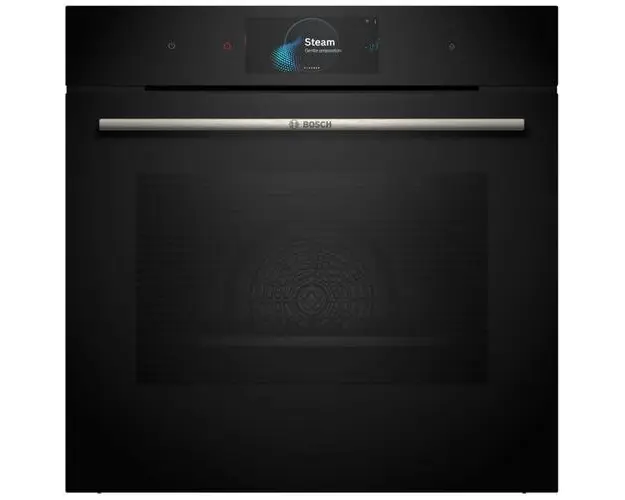 Cuptor incorporabil Bosch HSG7584B1, Electric, 71 l, Multifunctional, 23 functii , Perfect Steam, Air Fry, Autocuratare EcoClean Direct, Grill, Home Connect, Clasa A+, Sticla Neagra