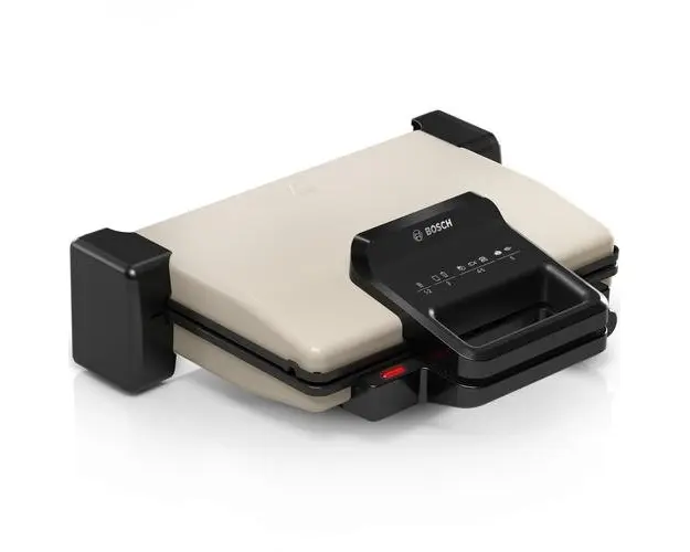 Gratar electric 3 in 1 Bosch TCG3302, 2000 W, Contact grill, temperatura reglabila, placi grill cu canale de scurgere a grasimii, Gri