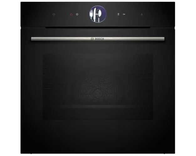 Cuptor incorporabil Bosch HSG7361B1, Electric, 71 l, Multifunctional, 21 functii , Full Steam, Autocuratare EcoClean Direct, Grill, Home Connect, Clasa A+ (Negru)