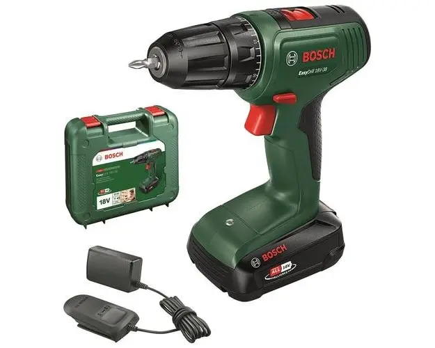 Masina de gaurit / insurubat BOSCH EasyDrill 18V-38, 1630 rpm, mandrina 10 mm, cu 1 acumulator Li-Ion, 18 V, 2 Ah