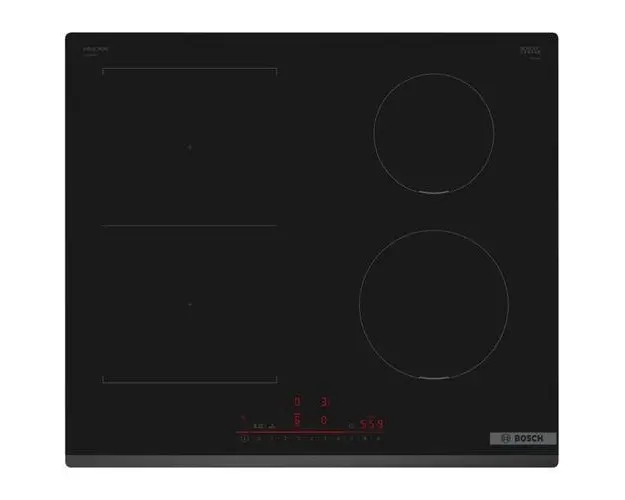 Plita incorporabila Bosch PVS631HB1E, Inductie, 4 zone de gatit, Combi Zone, Power Boost, Home Connect, 60cm, Negru