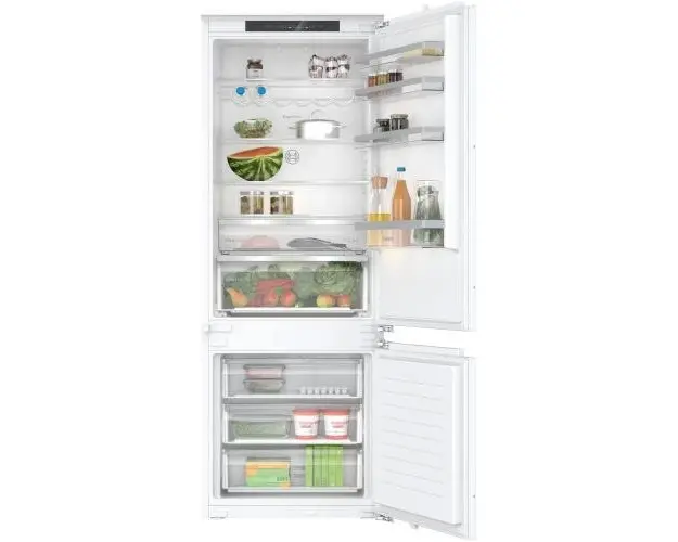 Combina frigorifica Incorporabila Bosch KBN96VFE0, 383 l, No Frost, VitaFresh, Iluminare LED, Clasa E, H 194 cm (Alb)