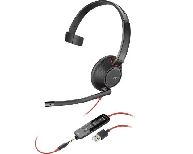 Casca call center Poly Blackwire 5210, Monaural, Cu fir (Negru)