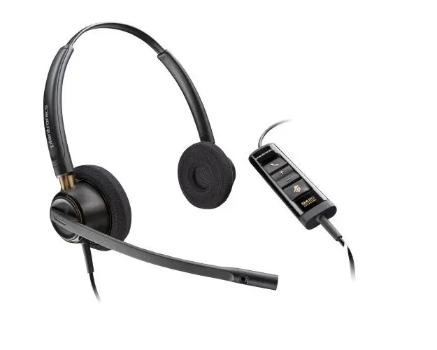 Casti call center Poly EncorePro 525 MS, Cu fir (Negru)