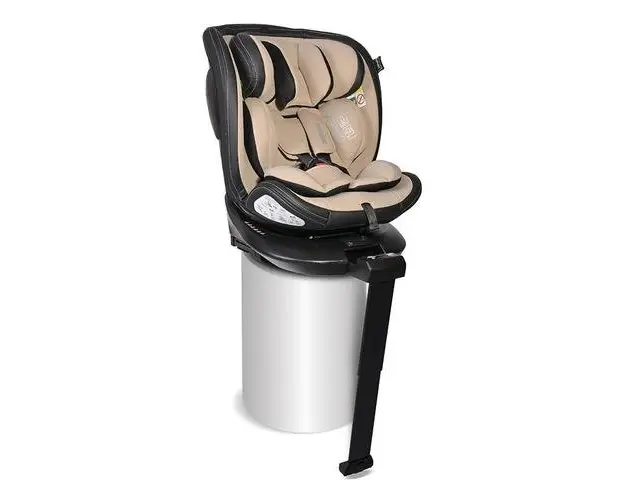 Scaun auto pentru copii Lorelli Estate, Isofix, 0 Luni-12 Ani, 40-150 cm, picior de sprijin telescopic, I-size, certificat R129, reglabil, pozitie somn, baza rotativa 360 grade, sistem de protectie impact lateral, Bej
