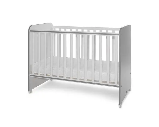 Patut Lorelli Sweet Dream White Stone Grey, 2 nivele de inaltime, muchii rotunjite, grilaj detasabil, 60x120 cm