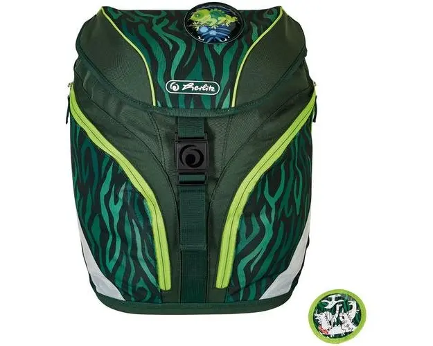 Ghiozdan neechipat Herlitz SoftLight motiv Jungle, dimensiune 38 x 28 x 23 cm