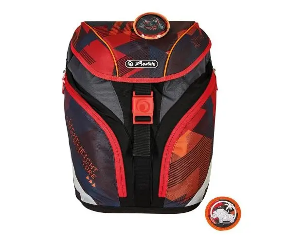 Ghiozdan neechipat Herlitz SoftLight motiv Sports, dimensiune 38 x 28 x 23 cm
