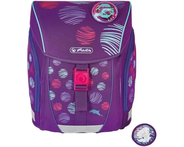 Ghiozdan neechipat Herlitz FiloLight motiv Sea Bubbles, dimensiune 38 x 32 x 22 cm