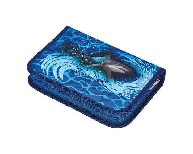 Penar echipat Herlitz motiv blue shark, 31 piese, 2 clape, 20.3 x 3.5 x 14 cm