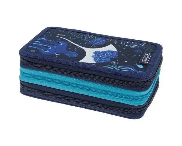 Penar echipat Herlitz motiv Deep Ocean, 31 piese, 3 fermoare, dimensiune 19 x 11,5 x 7 cm