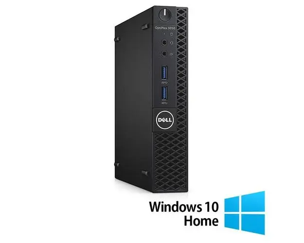 Calculator Sistem PC Refurbished DELL OptiPlex 3060 MiniPC, Intel Core i3-8100T 3.10GHz, 8GB DDR4, 256GB SSD + Windows 10 Home