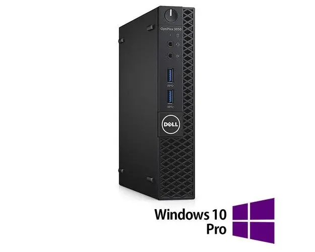 Calculator Sistem PC Refurbished DELL OptiPlex 3060 MiniPC, Intel Core i3-8100T 3.10GHz, 8GB DDR4, 256GB SSD + Windows 10 Pro