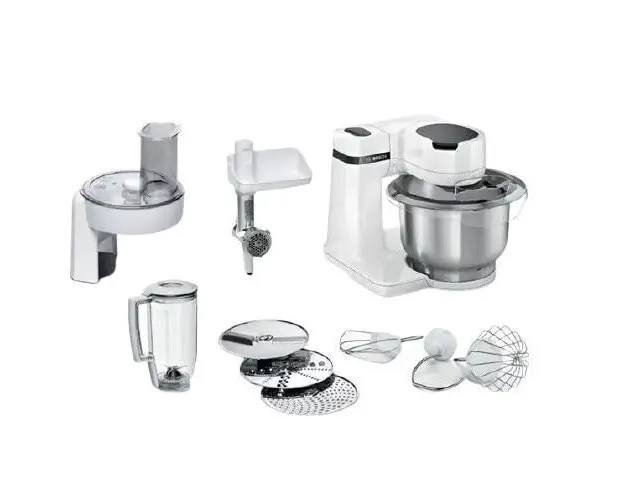 Robot de bucatarie BOSCH Mum Serie 2 MUMS2EW30, 3.8l, blender 1.25l, 700 W, 4 trepte viteza (Alb)