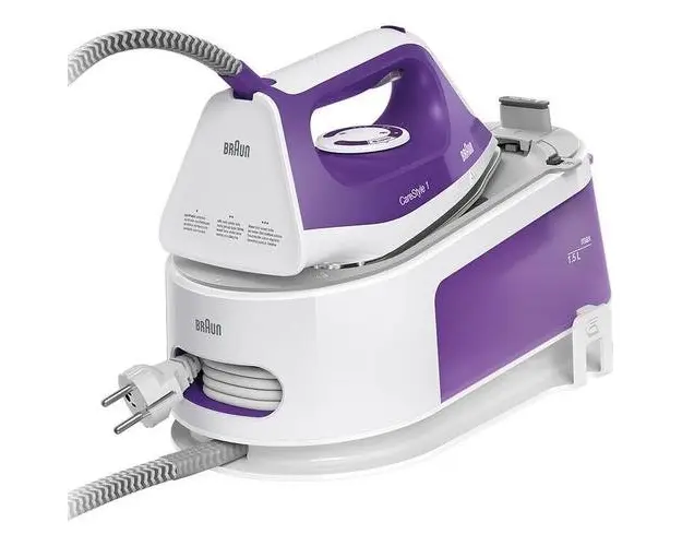 Statie de calcat Braun Carestyle 1 IS1014PU, 2200 W, 6 bar, Talpa FreeGlide3D, Alb/Violet