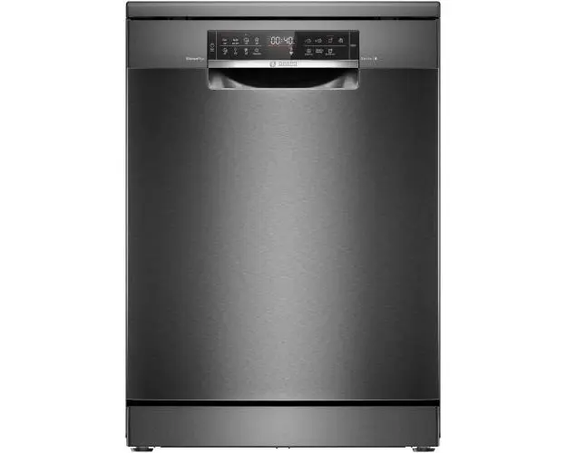 Masina de spalat vase Bosch SMS6ECC00E, 14 seturi, 8 programe, Silence Plus, EfficientDry, VarioDrawer, Max Flex, Home Connect, Clasa B, 60 cm, Inox negru