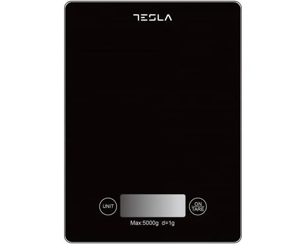 Cantar de bucatarie Tesla KS201B, 5kg, ecran LCD, functie Tara, Sticla (Negru)