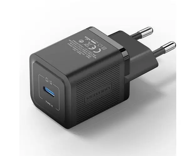 Incarcator retea Vention 20W, 1 x USB Type-C, 5V/3A, QC 3.0, Negru