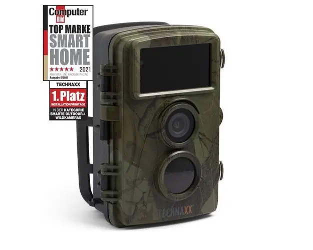 Camera de supraveghere Wildcam Technaxx TX-160, FullHD 1080p, ecran TFT LCD 2.4inch, senzor PIR, IR, IP56, microSD, microfon, difuzor, 8xAA/6V 1.5A, camuflaj (Verde)
