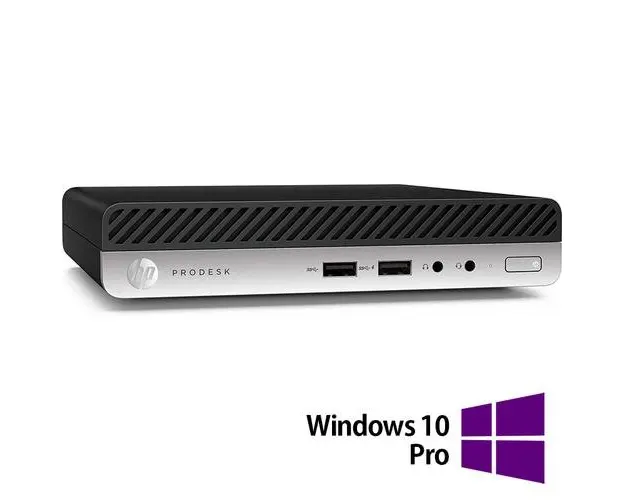 Calculator Sistem PC Refurbished HP ProDesk 400 G4 Mini PC, Intel Core i3-8100T 3.40GHz, 8GB DDR4, 256GB SSD + Windows 10 Pro