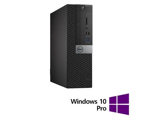 Calculator Sistem PC Refurbished DELL OptiPlex 5050 SFF, Intel Core i5-7500 3.40GHz, 8GB DDR4, 256GB SSD + Windows 10 Pro