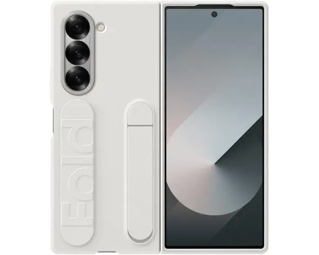 Husa de protectie Samsung Silicone Case pentru Galaxy Z Fold 6, Alb