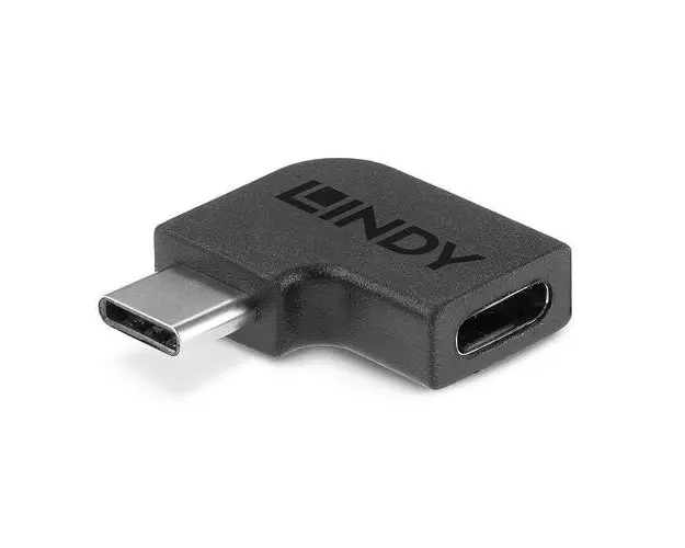 Adaptor Lindy LY-41894, USB-C 3.2 - USB C 90, material PVC, temperaturi de operare -10C - 80C (14F - 176F), Negru