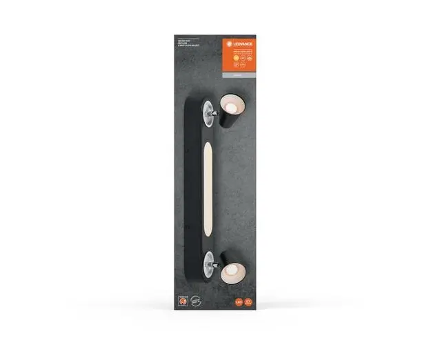 Spot LED dublu ajustabil Ledvance DECOR NEPTUNE, 20W, 1630 lm, lumina calda (3000K), IP20, 508mm, Negru, clasa energetica F