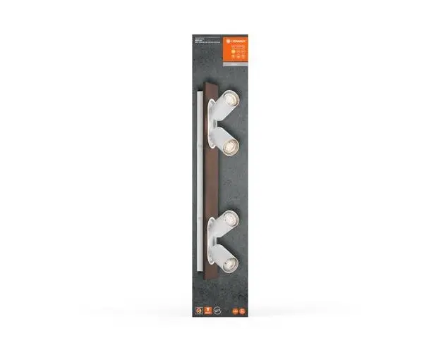 Spot LED cvadruplu ajustabil Ledvance DECOR MERCURY, 4xGU10, 4x3.4W, 920 lm, lumina calda (2700K), dimabil, IP20, 600mm, Alb, clasa energetica G