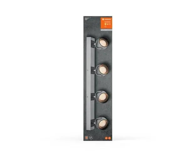 Spot LED cvadruplu ajustabil Ledvance DECOR JUPITER, 22W, 2000 lm, lumina calda (3000K), IP20, 700mm, Argintiu, clasa energetica F
