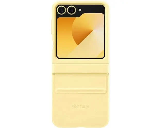 Husa de protectie Samsung Kindsuit Case EF-VF741PYEGWW, Piele, pentru Samsung Galaxy Z Flip 6 (Galben)