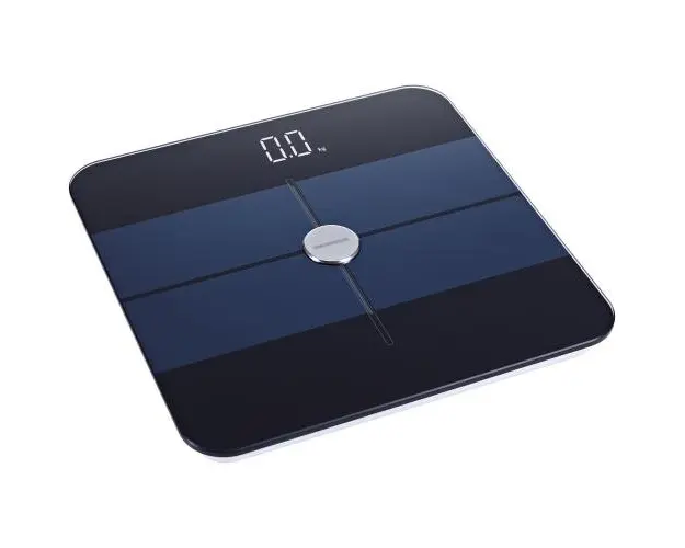 Cantar de baie inteligent Heinner HBS-BTH180BK, sticla securizata 6mm cu invelis ito, 180kg, functie bluetooth, display led, functie autorecunoastere, gradare: 100g, pornire/oprire automata (Negru)