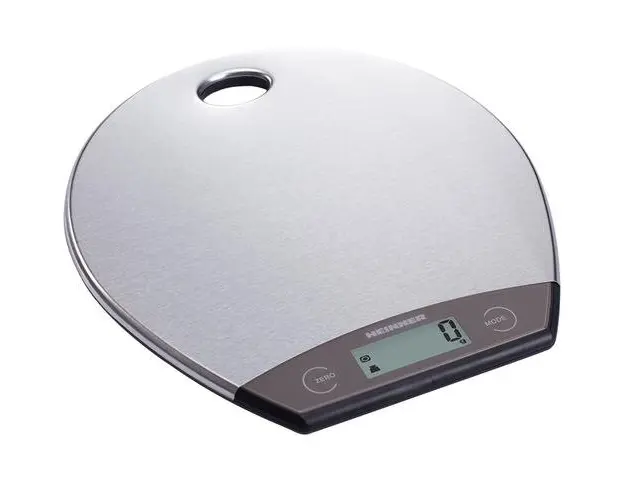 Cantar de bucatarie Heinner HKS-5RSS, 5kg, Platforma inox, Display lcd, Control touch, Gradare: 1g, Cantarire lichide, Design pentru depozitare verticala, Baterii: 1 x cr2032, inclusa (Gri/Negru)
