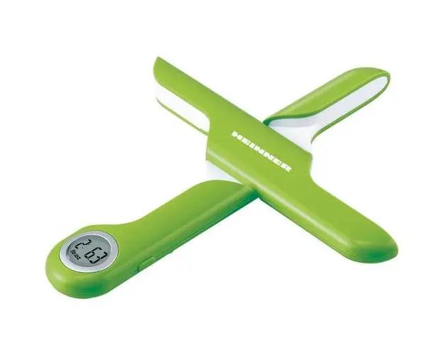 Cantar de bucatarie pliabil Heinner HKS-FD5GR, 5kg, display lcd, gradare: 1g, baterii: 1 x cr2032 inclusa (Verde)