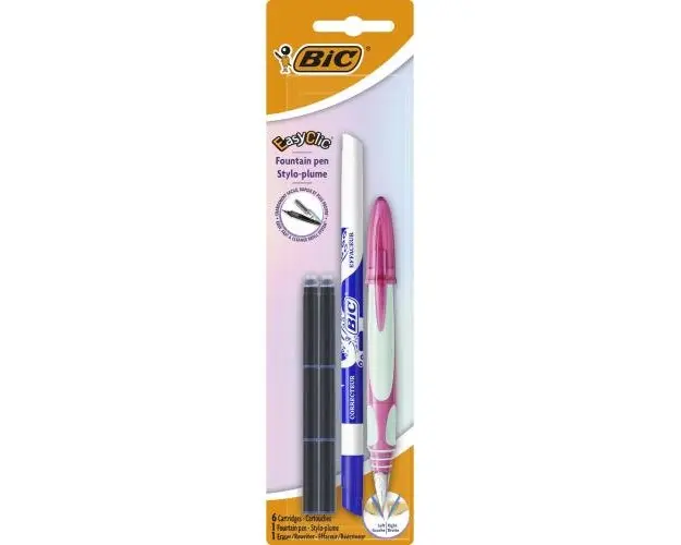 Stilou BIC Easy Clic Standard + 6 Rezerve Cerneala + 1 Pic