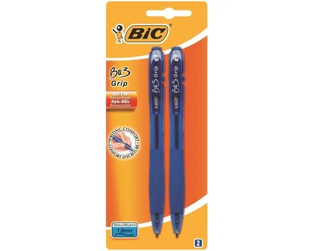 Pix Bic BU3 Grip Albastru, 2 buc/set