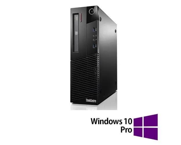Calculator Sistem PC Refurbished Lenovo Thinkcentre M93 SFF, Intel Core i5-4570 3.20, 8GB DDR3, 256GB SSD + Windows 10 Pro