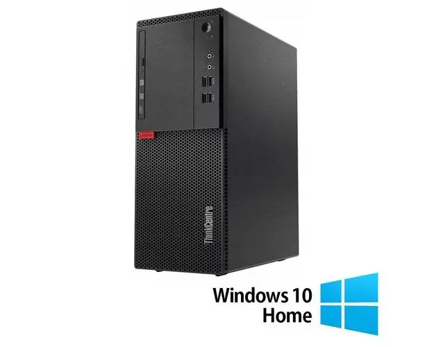Calculator Sistem PC Refurbished LENOVO M710T Tower, Intel Core i3-6100 3.70GHz, 8GB DDR4, 256GB SSD, DVD-ROM + Windows 10 Home