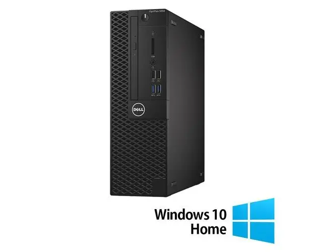 Calculator Sistem PC Refurbished DELL OptiPlex 3050 SFF, Intel Core i5-7500 3.40GHz, 8GB DDR4, 256GB SSD + Windows 10 Home
