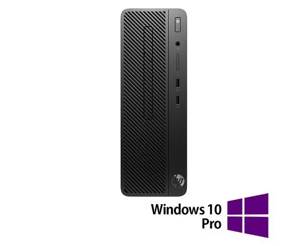 Calculator Sistem PC Refurbished HP 290 G1 SFF, Intel Core i3-8100 3.60GHz, 8GB DDR4, 256GB SSD, DVD-RW + Windows 10 Pro