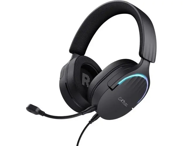 Casti Stereo Gaming Trust GXT 490P Fayzo, Surround 7.1, Banda ajustabila, Iluminare LED, Microfon (Negru)