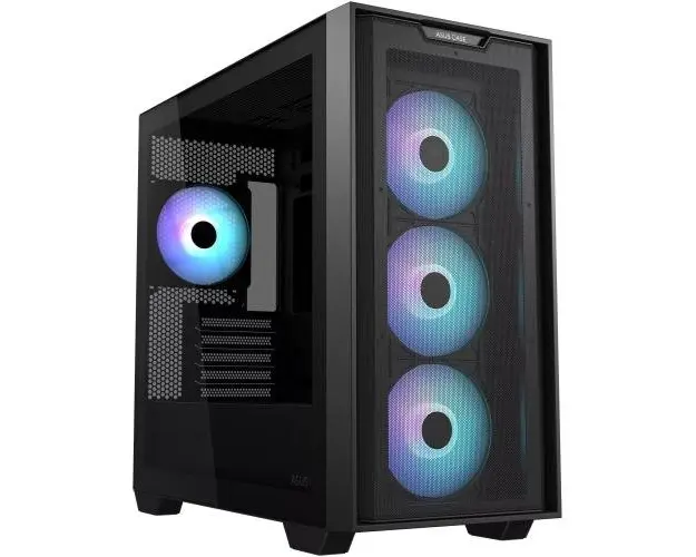 Carcasa ASUS A21 PLUS TG ARGB, Tempered Glass, Mini Tower (Negru)