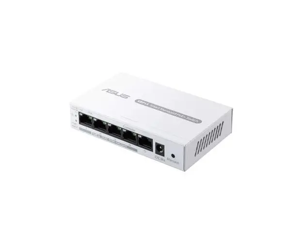 Switch PoE+ Business ASUS ExpertWiFi EBP15, 5 porturi gigabit din care 4 porturi PoE+ cu pana la 60 wati, VLAN, QoS, Port Mirroring, AiMesh, montare perete
