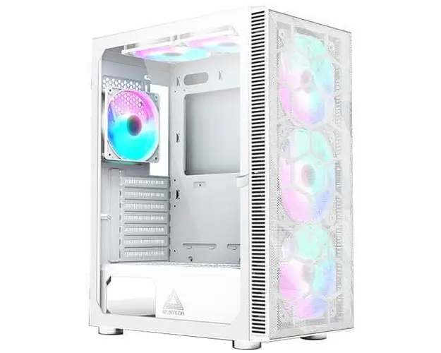 Carcasa Montech X3 Mesh, fara sursa, ATX, mesh, tempered glass, ARGB (Alb)