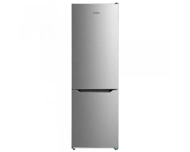 Combina Frigorifica Samus SCX398NFE, 310 L, Full No Frost, Clasa energetica E, Termostat cu control electronic, 3 sertare la congelator, H 188 cm (Inox/Argintiu)