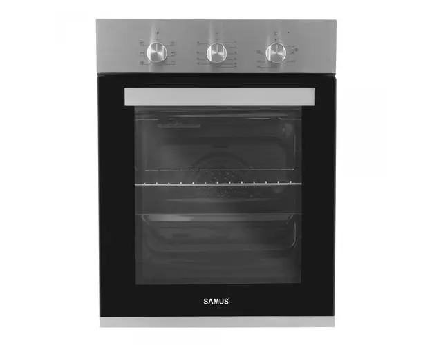Cuptor incorporabil Samus SC456GTXV, 43 l, 6 Functii, Latime 45 cm,1900 W, Timer mecanic, Grill, Ventilator, Clasa energetica A (Inox)