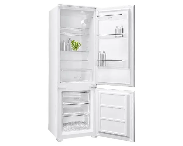Combina Frigorifica Incorporabila Samus SCBI345E, 249 L, Clasa energetica E, Dezghetare automata la frigider, Termostat reglabil, Lumina interioara LED, 3 sertare la congelator, H 178 cm (Alb)