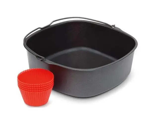 Accesoriu set principal de coacere Philips HD9925/01 (tava de copt, 7 forme pentru briose) compatibil cu gama Airfryer Compact HD920x, HD9252